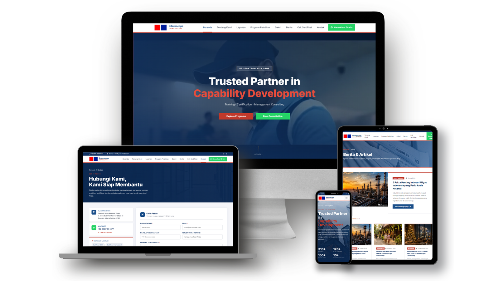 Internscope Consulting - Website & CMS Lembaga Pelatihan & Sertifikasi