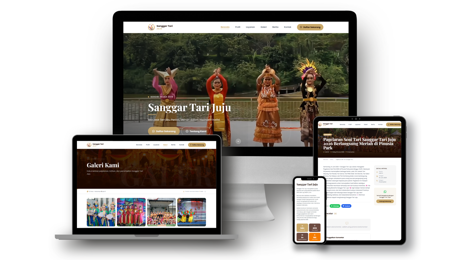 Sanggar Tari Juju - Website & CMS Sanggar Tari dan Seni Budaya